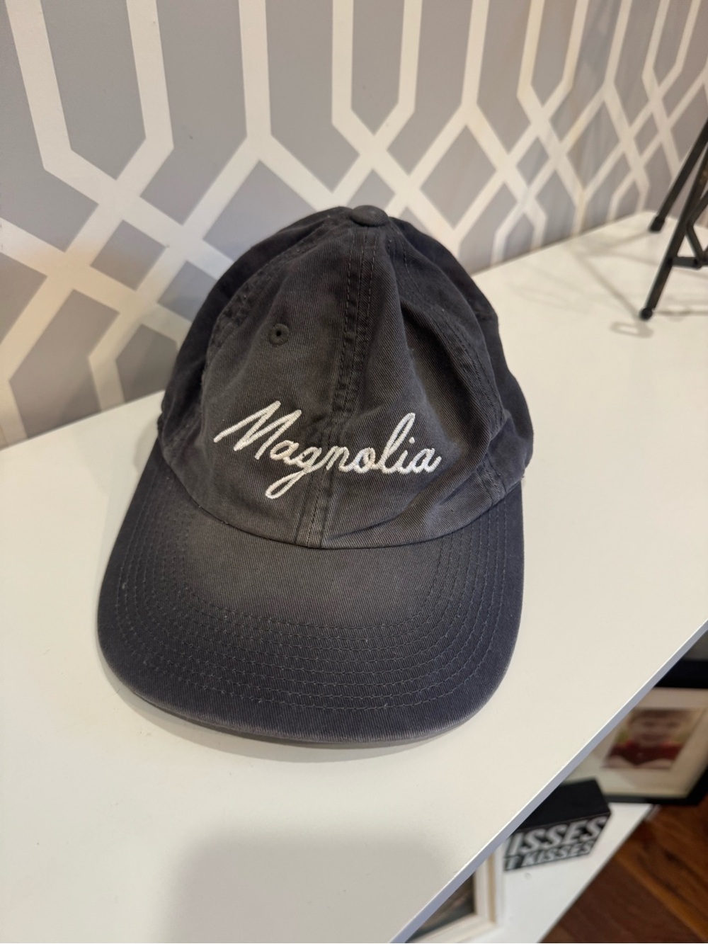 Magnolia Blue Baseball Cap with White Script